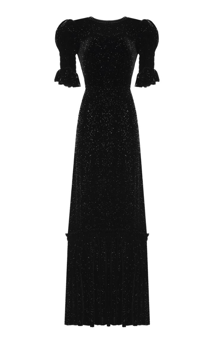 The Vampire's Wife The Night Flight Glittered Velvet Maxi Dress