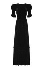 The Vampire's Wife The Night Flight Glittered Velvet Maxi Dress