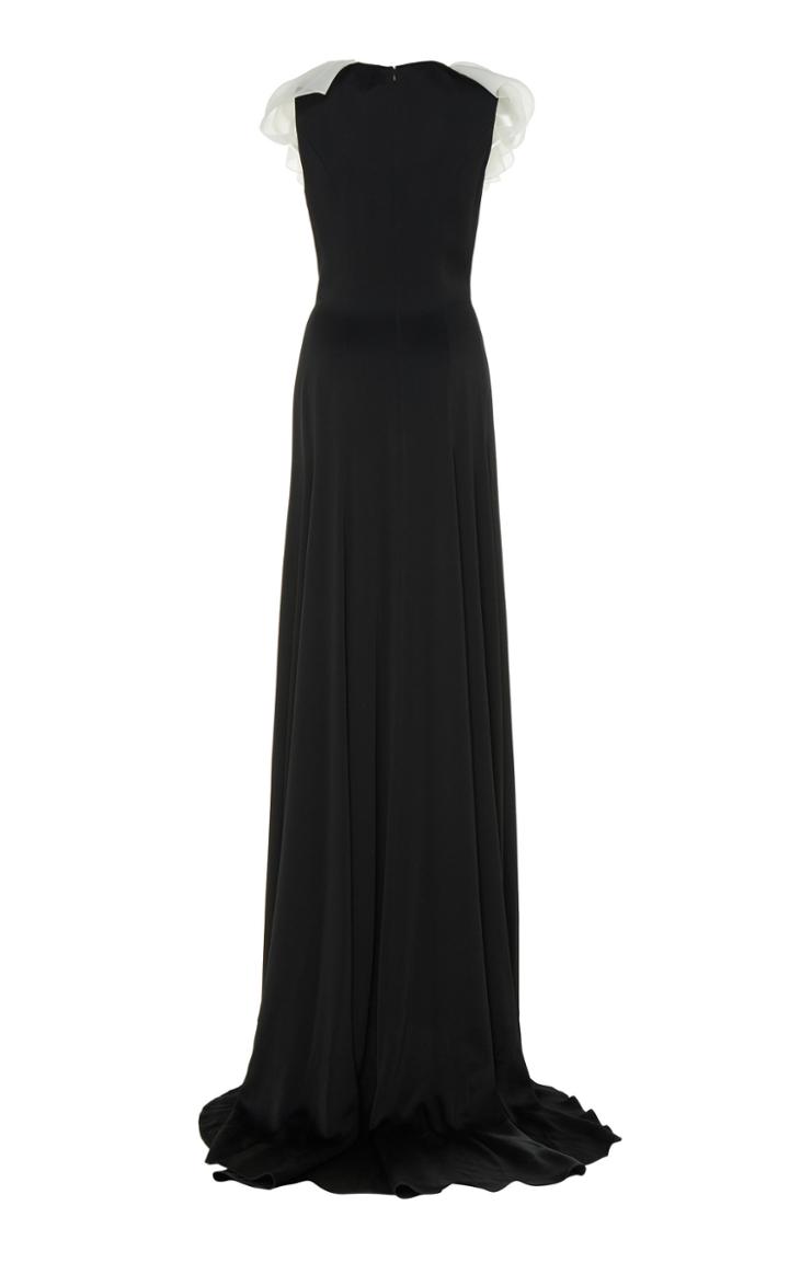 Jenny Packham Felice Ruffled-trimmed Crepe Gown