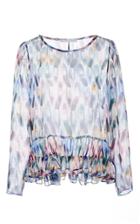 Christina Economou Printed Sheer Blouse