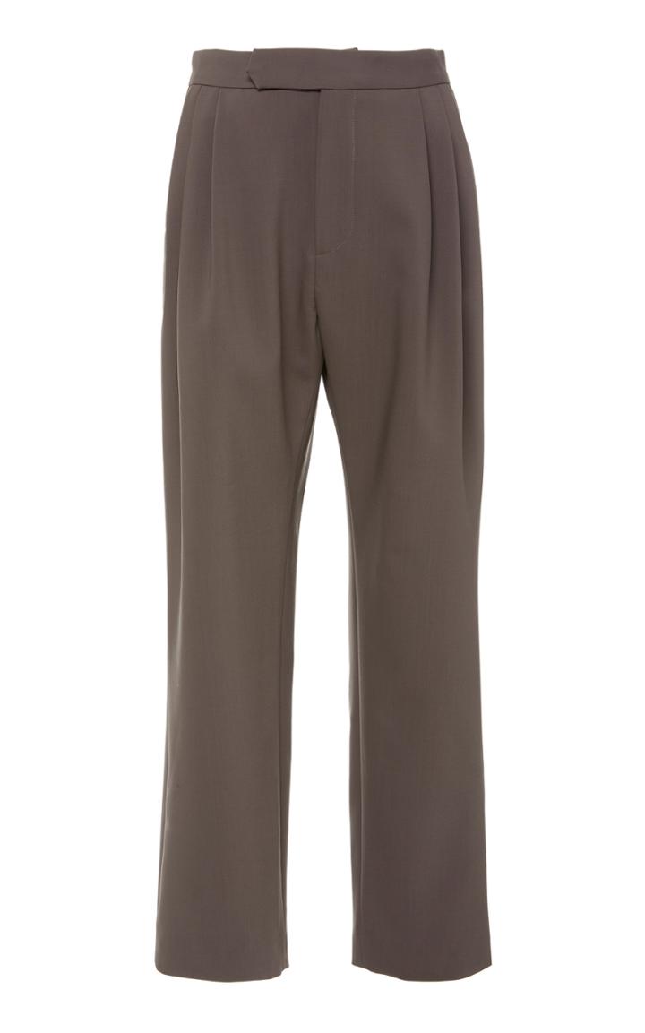 Deveaux Isabella Pleated Crepe Straight-leg Pants