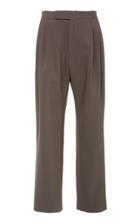 Deveaux Isabella Pleated Crepe Straight-leg Pants