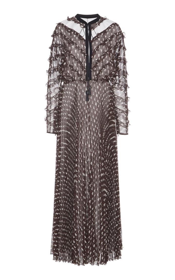 Giambattista Valli Chevron Ruffle Dress