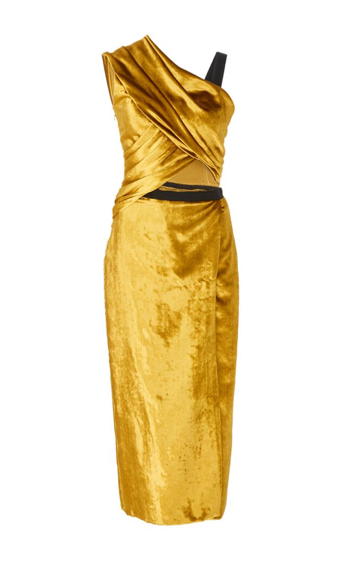 Jason Wu Velvet Draped Cutout Dress