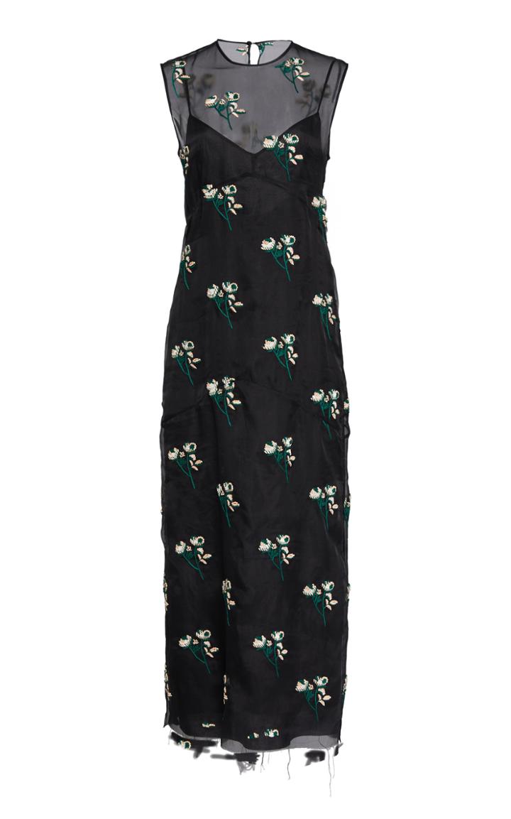 Marina Moscone Floral-print Silk-blend Dress