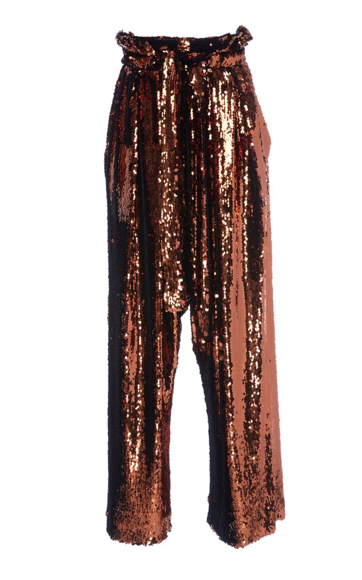 Sally Lapointe Stretch Sequin Pleated Culotte
