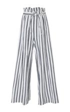 Three Graces London Rosalinda Striped Linen And Cotton-blend Pants
