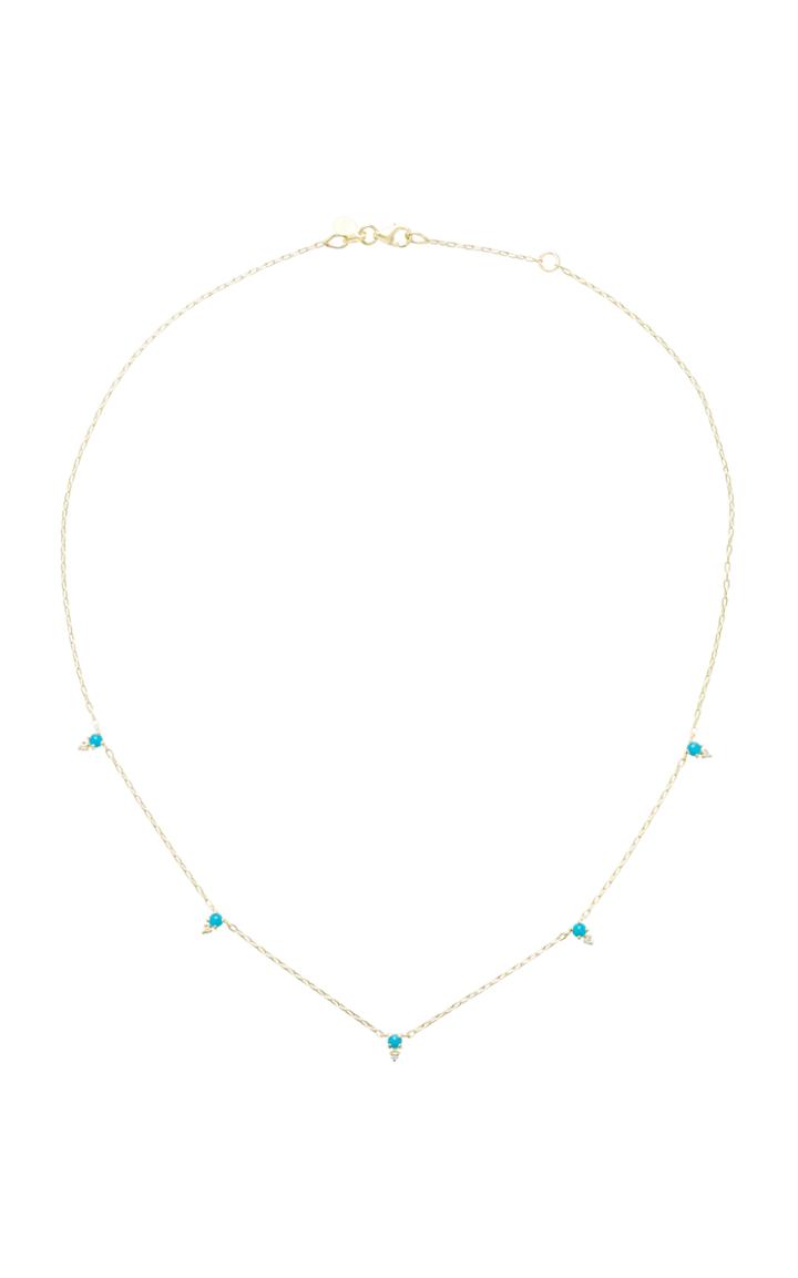 Ila Devere 14k Gold Turquoise And Diamond Necklace