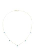 Ila Devere 14k Gold Turquoise And Diamond Necklace