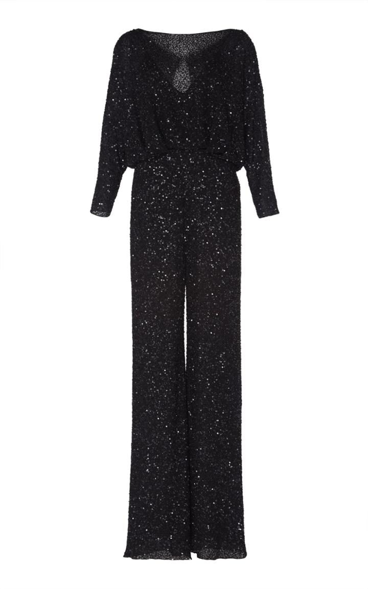 Jenny Packham Babette Long Lined Sequin Jumpsuit