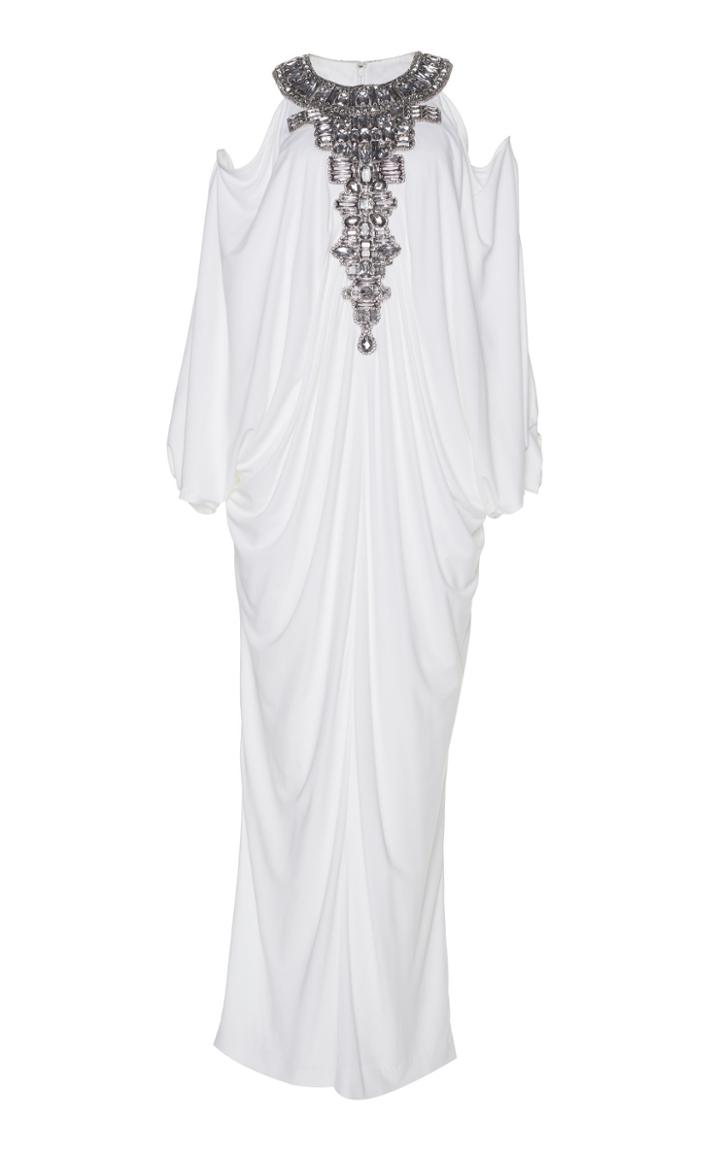 Andrew Gn Cold Shoulder Cady Dress