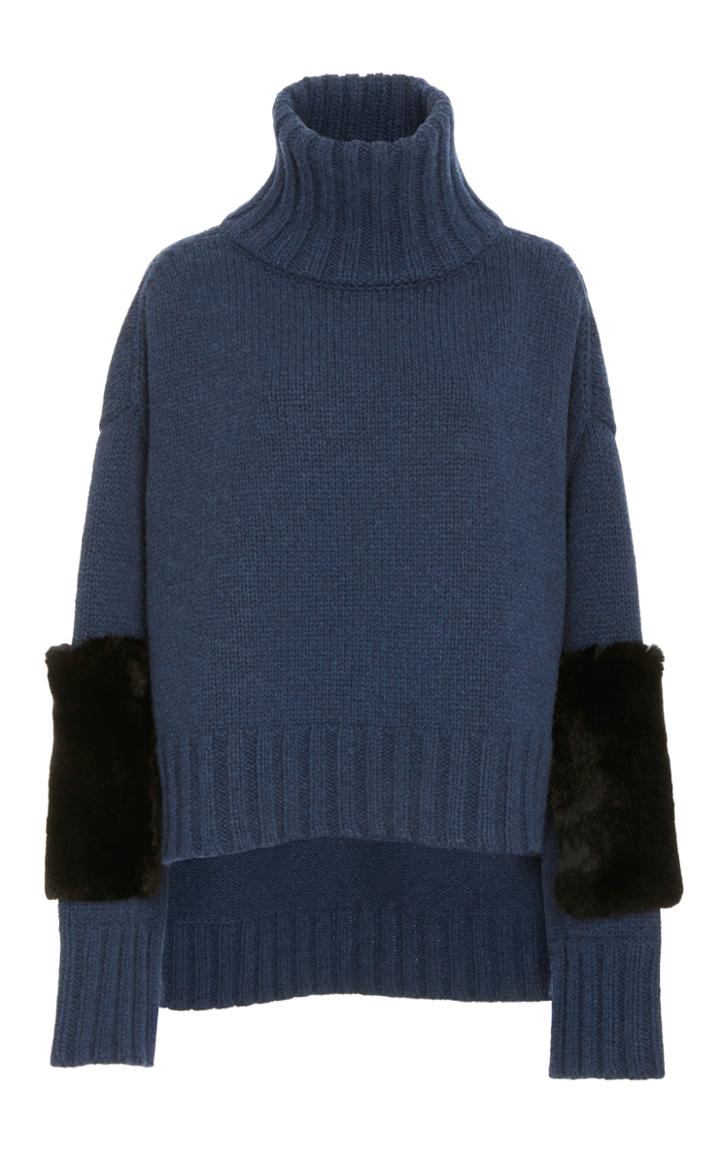 Sally Lapointe Rex Rabbit Patch Turtleneck