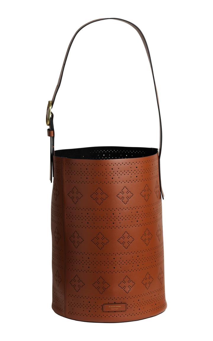 By Malene Birger Evi Flower Embellished Leather Bucket Bag