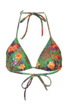 La Doublej Floral-print Triangle Bikini Top