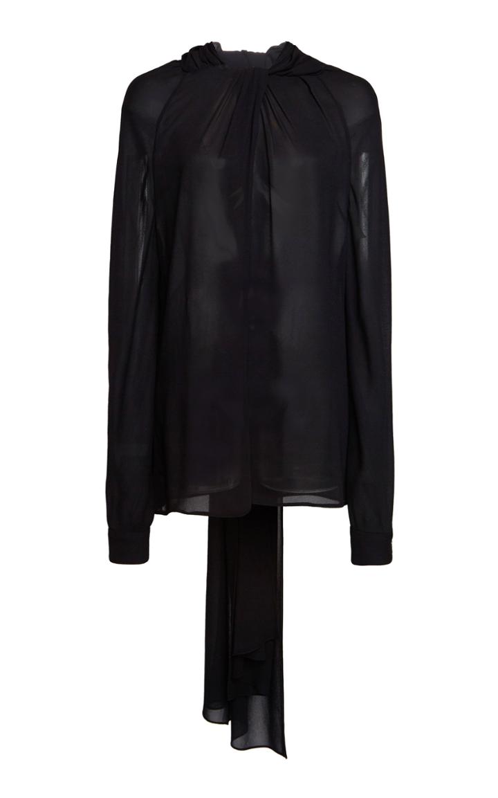 Prada Draped Long Sleeve Blouse