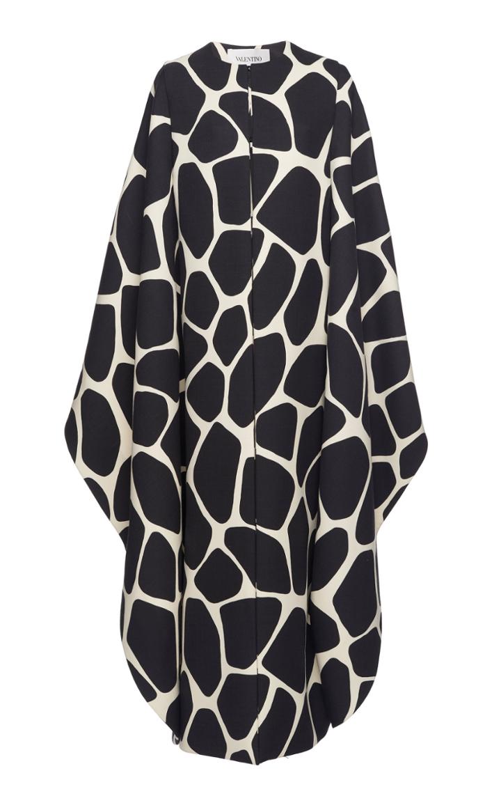 Valentino Printed Brushed-wool Cape