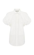 Lee Mathews Dwight Puff Sleeve Cotton Poplin Shirt