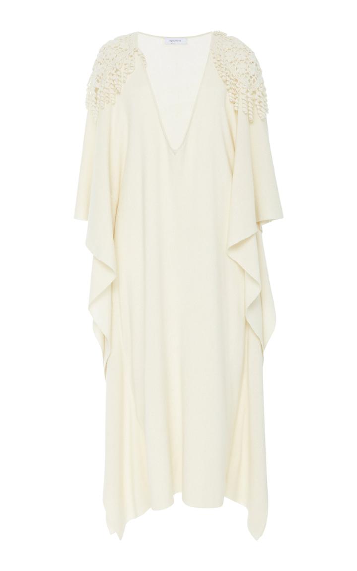 Ryan Roche Heavy Ornate Crochet Knit Shawl Dress