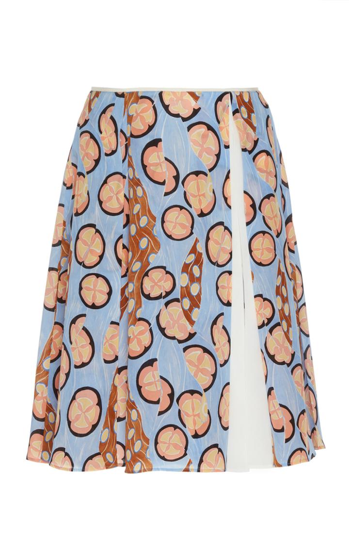 Alexandre Blanc Box-pleated Silk Mini Skirt