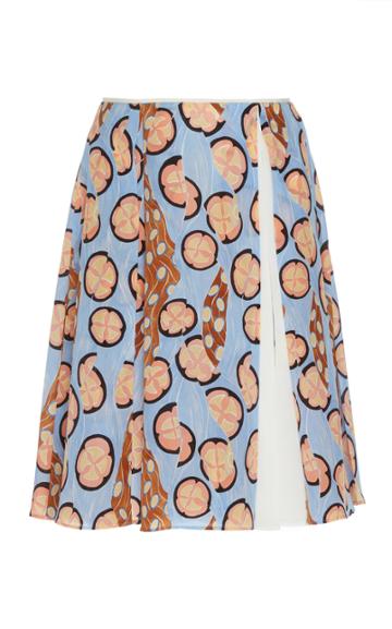 Alexandre Blanc Box-pleated Silk Mini Skirt