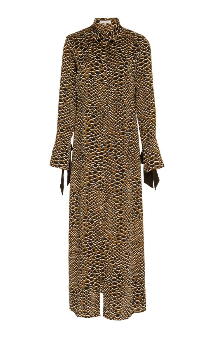 Olivia Von Halle Hero Animal-print Silk-satin Maxi Dress Size: S