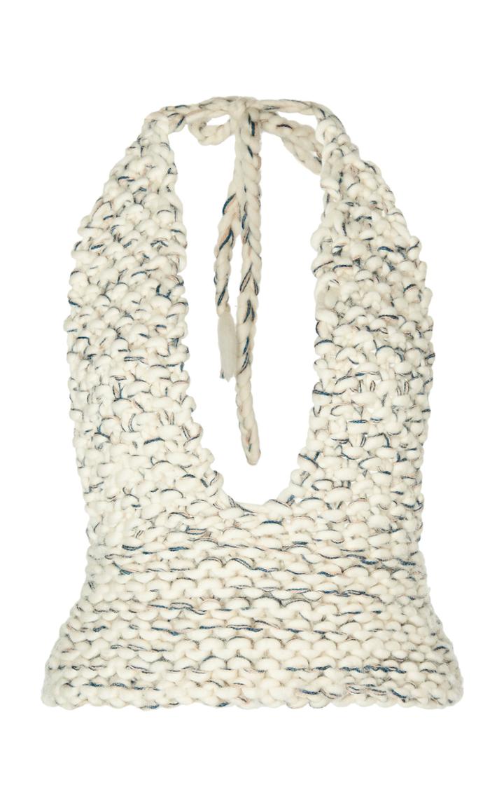 Jacquemus Plunging V-neck Textured Halter Top