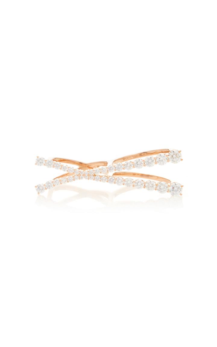 Moda Operandi Melissa Kaye 18k Pink Gold Aria Cross Ring