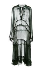 Lee Mathews Hayley Crinkle Silk Ruffle Dress