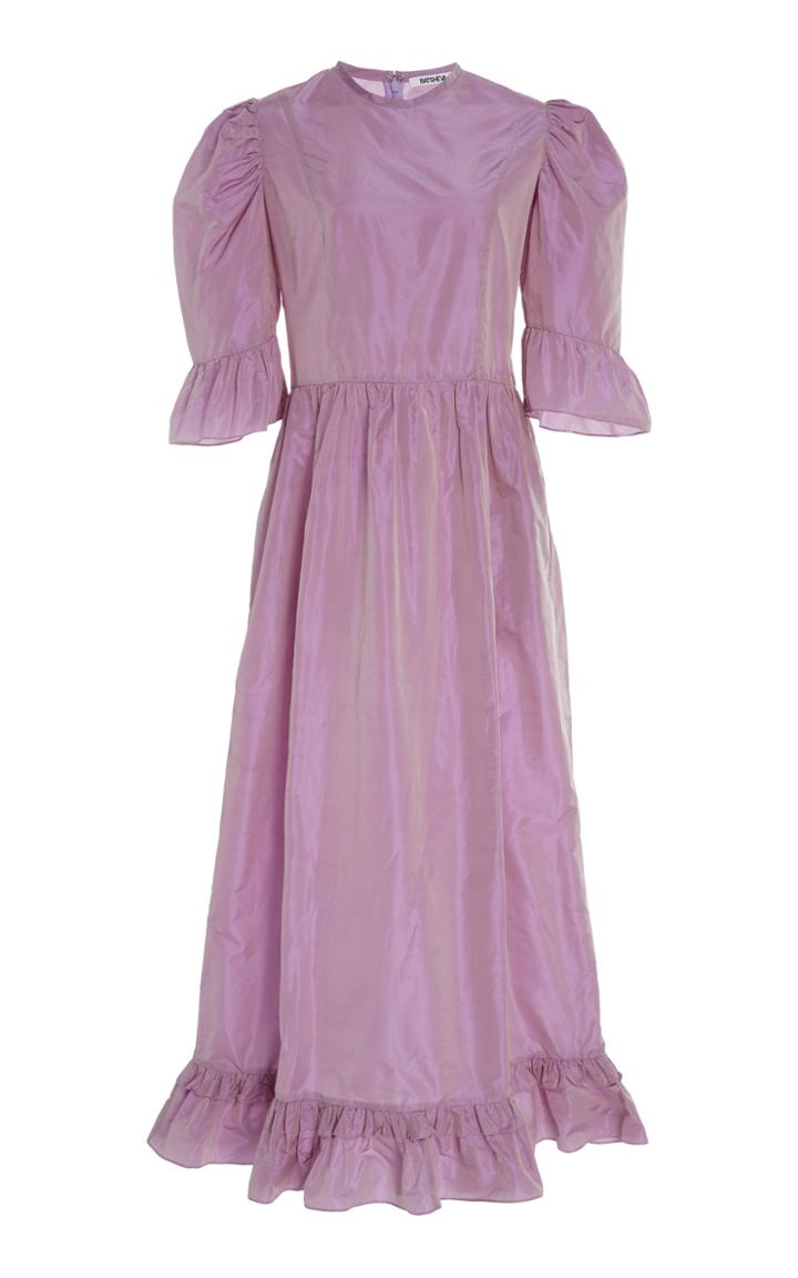 Batsheva Silk Taffeta Puff Sleeve Gown