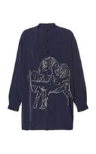 Yohji Yamamoto Form Stand Bull Embroidery Shirt
