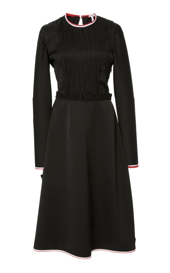 Loewe Pleated Crepe De Chine Midi Dress