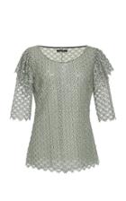 Frederick Anderson Lace Ruffle Sleeve Tunic
