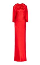 Brandon Maxwell Cape-effect Silk-satin Gown Size: 0