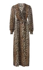 Ganni Wrap-effect Printed Stretch-silk Midi Dress