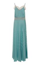 Blumarine Pleated Lace Maxi Dress