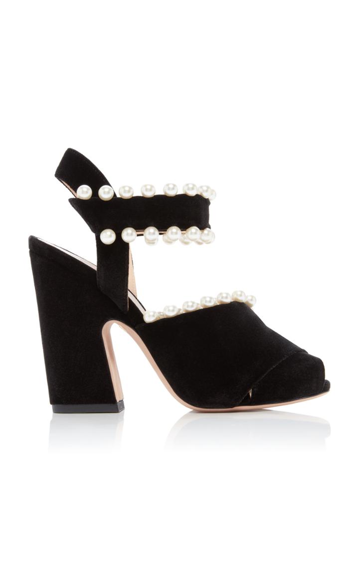 Moda Operandi Giambattista Valli Velvet Embellished Sandals