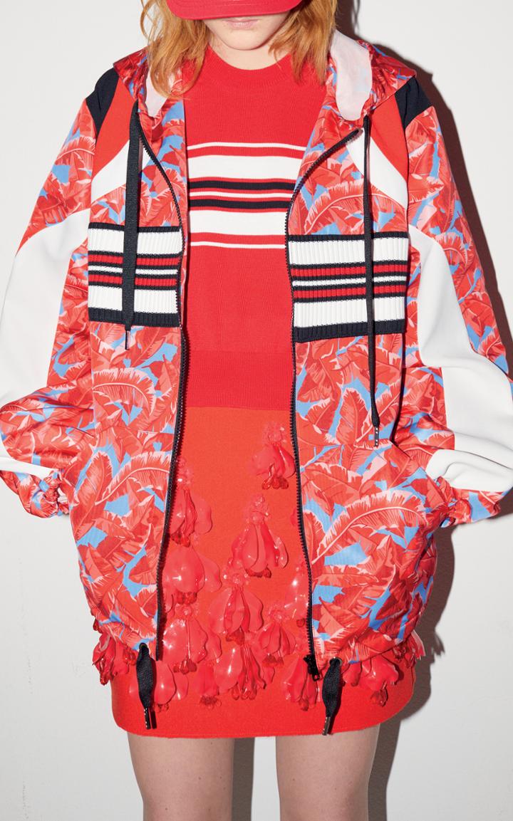 Msgm Leaf Print Windbreaker