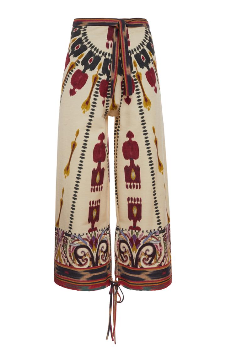 Etro Printed Silk-blend Tapered Pants