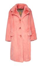 Burberry Faux Fur Single-breasted Coat