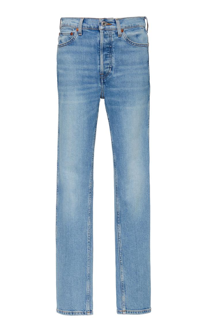 Re/done Double Needle Mid-rise Slim-leg Jeans