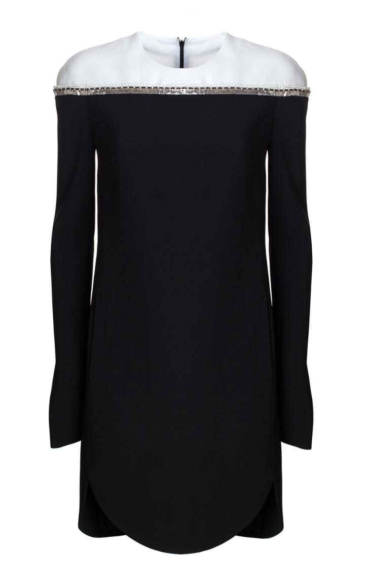 Genny Black And White Color Block Dress