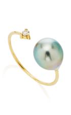 Moda Operandi Mizuki Large Open Tahitian Pearl & Diamond Ring