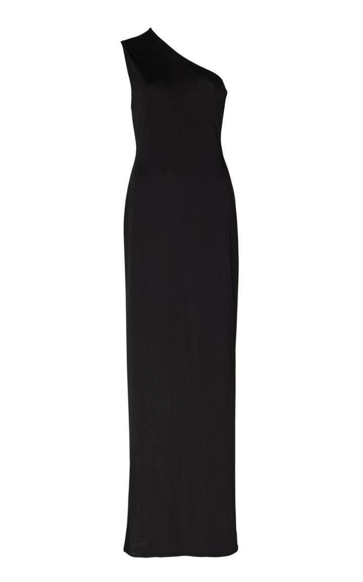 Michael Lo Sordo Ribbed One-shoulder Maxi Dress