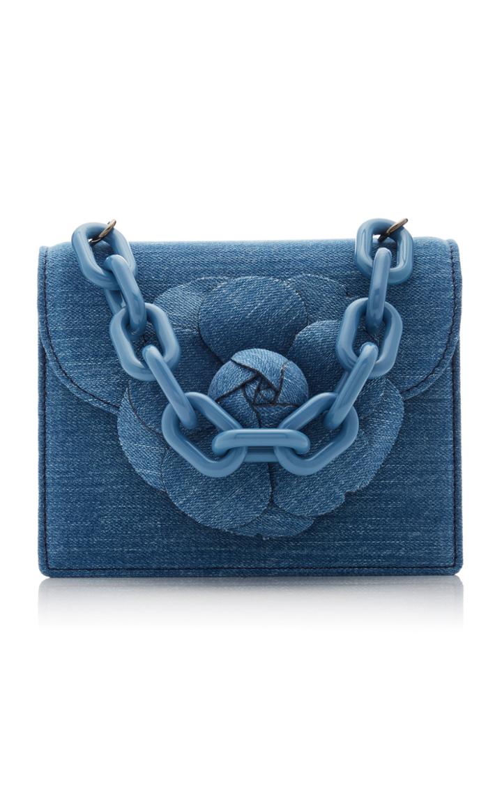 Oscar De La Renta Tro Mini Denim Shoulder Bag