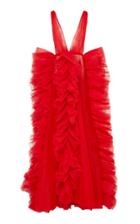 Christian Siriano V Neck Ruched Tulle Gown