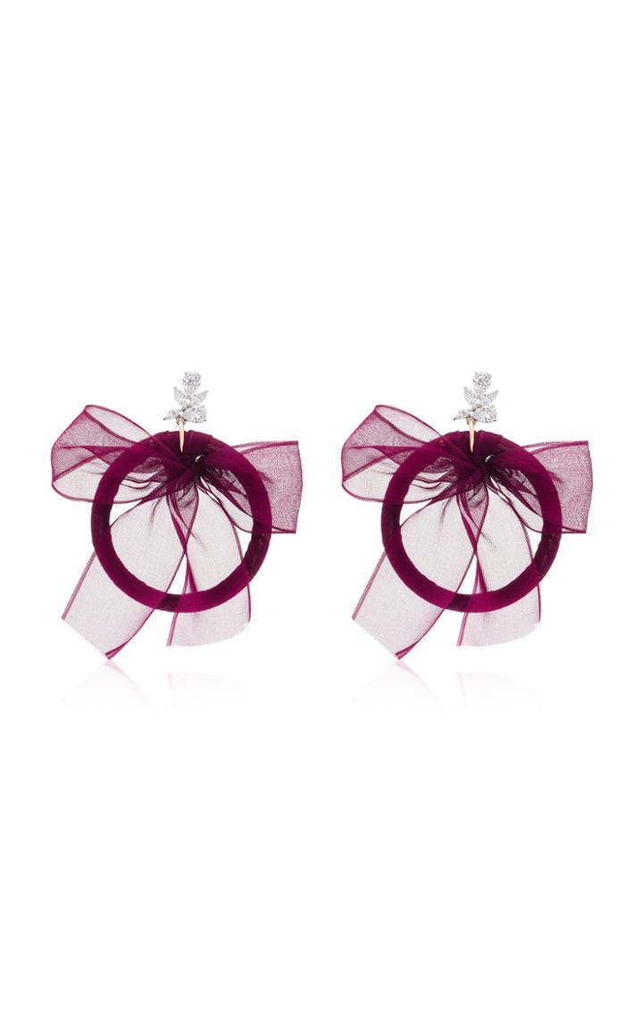 Fallon Crystal Silk And Silver-plated Hoop Earrings