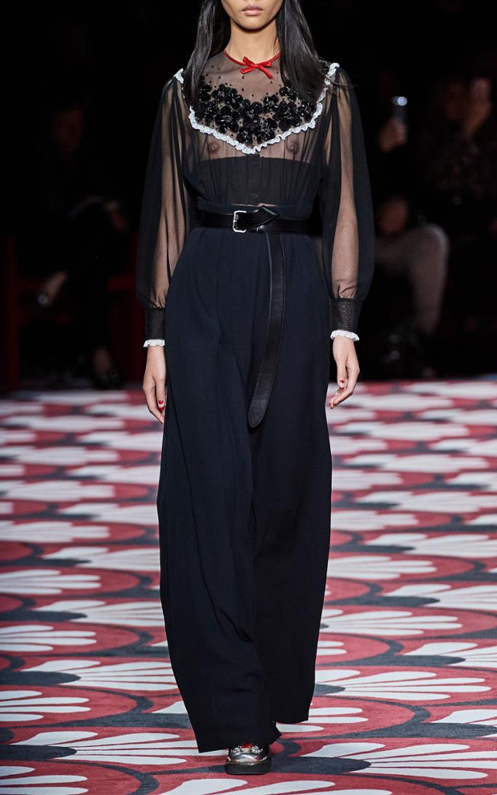 Moda Operandi Miu Miu Embellished Bibbed Maxi Dress