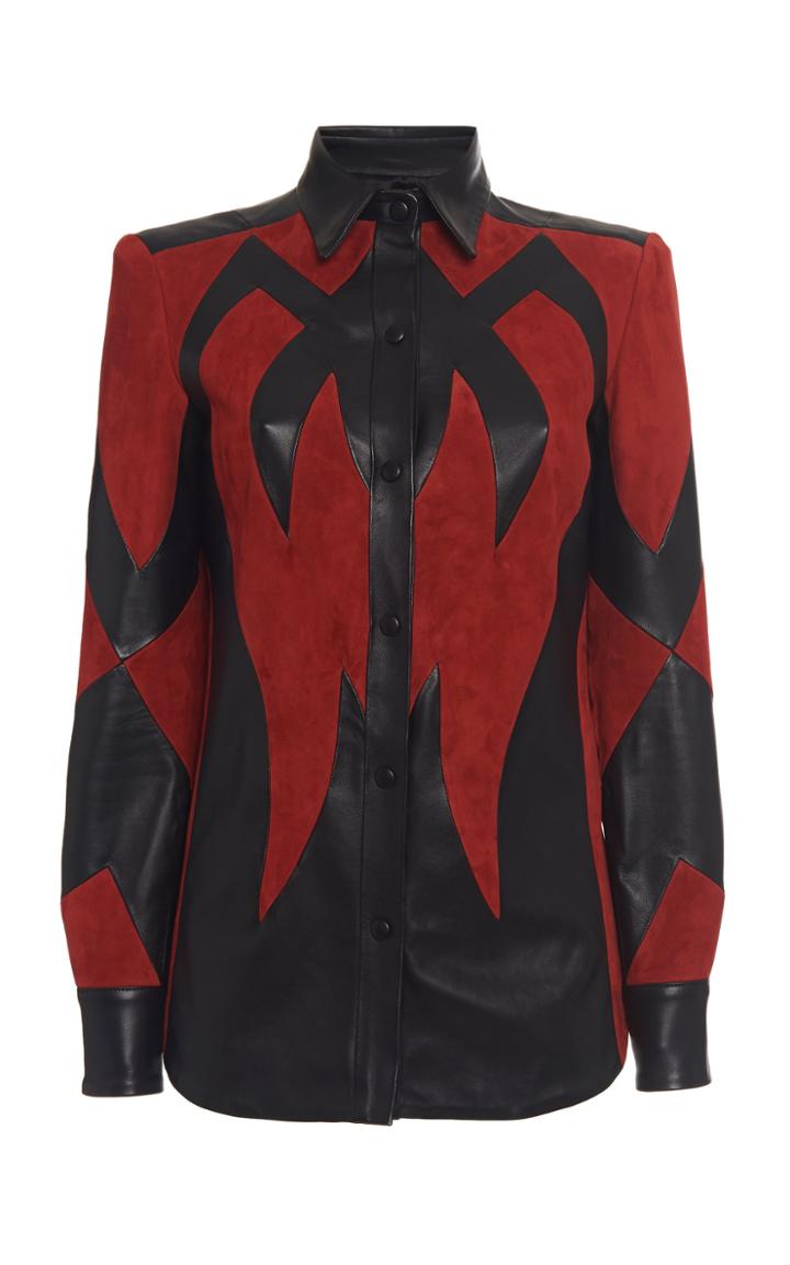 Dundas Suede And Leather Paneled Top