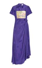 Moda Operandi Rosie Assoulin Produce-print Knotted Cotton-blend Jacquard Dress