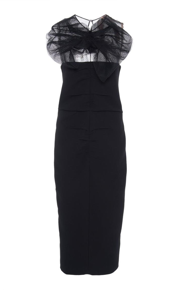 N 21 N&deg;21 Alessia Mesh-bow Zip-hem Midi Dress